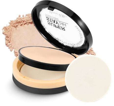 Boobeen Oil Control Face Pressed Setting Powder Compact, 24 Hour Long Lasting Translucent Setting Powder, Lightweight Matte Foundation Makeup for Conceal Pores and Lines With Puff and Mirror