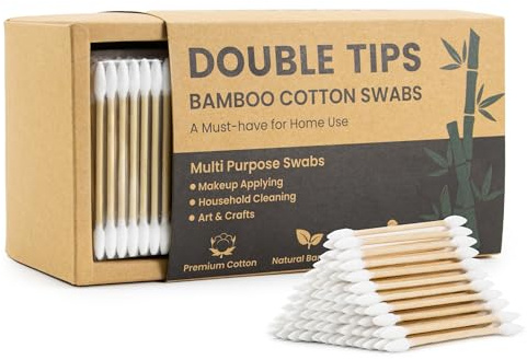 500 tamponi di cotone a punta doppia di precisione con bastoncini di legno, cotton fioc a punta per trucco, cura delle unghie e artigianato