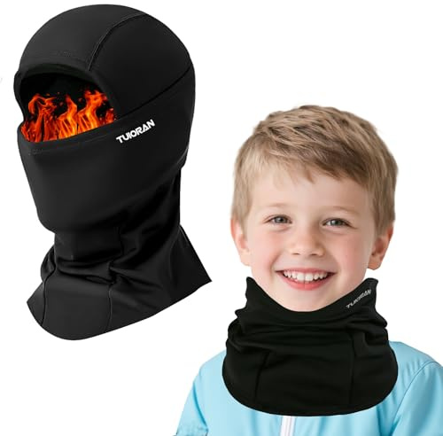 TUIORAN Kinder Sturmhaube Winter Thermo Balaclava Gesichtshaube für Jungen/Mädchen im Alter von 4-12 Jahren Skimaske Skimütze für Outdoor-Sports Skifahren, Radfahren, Rodeln