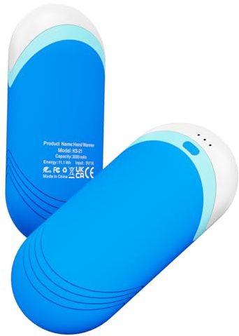 Karecel Handwärmer Wiederaufladbar 2 Pack, Wärmeleitende Silikon doppelseitiger Handwärmer Elektrisch, 6000mAh Taschenwärmer Aufladbar Elektrischer USB Wiederverwendbar, Slim, Weihnachten Geschenke