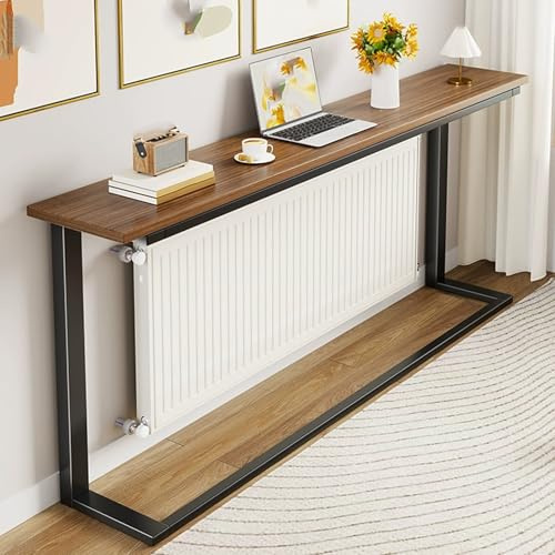 Meuble Radiateur Grille Cache Radiateur en Métal Consoles Canapés-lits Étagères de Rangement pour Hall D'entrée Couloir Ou Salon(Black,100x80x20cm/39x31x8in)