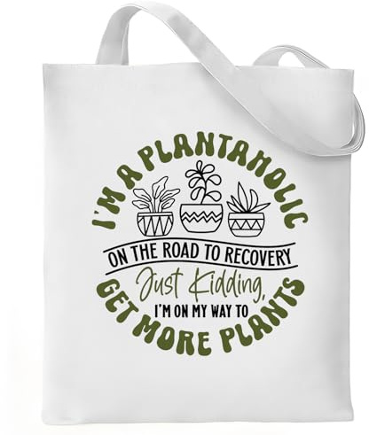 VeloKomo Gifts for Plant Lovers - Reusable Canvas Tote Bag with Pocket Cotton Grocery Handbag Shopping Work Travel Essentials Christmas New Year Holiday Birthday Gift for Women Mama Friend Wife