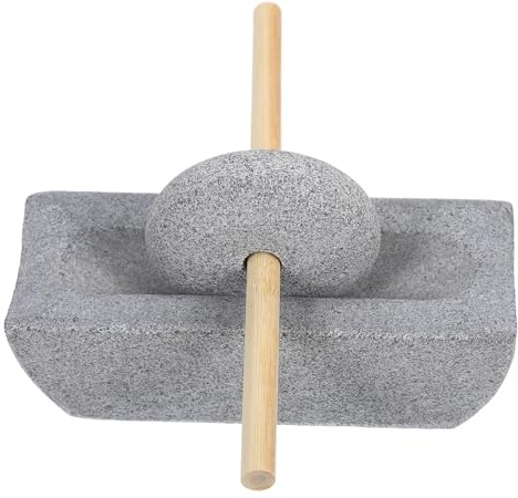 DOITOOL Molino Manual de Piedra 12 CM para Moler Té y Especias Amoladora de Cocina Tradicional Manivela Ergonómica Molinillo de Especias y Café para Uso Doméstico