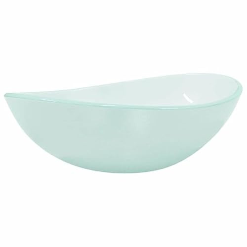 Lavabo in vetro temperato 54,5 x 35 x 15,5 cm, opaco, moderno lavabo per bagno e WC degli ospiti, durevole, facile da pulire e salvaspazio, ideale per piccoli bagni