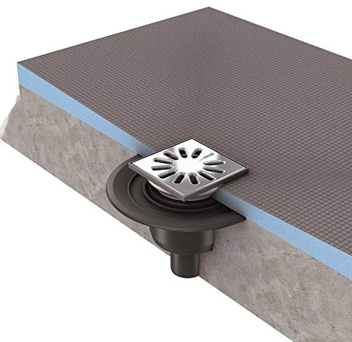 ecoulement pour receveur à carreler - wedi fundo dn 50 - vertical - grille carrée réf. 07-70-00/007 - wedi 077000007
