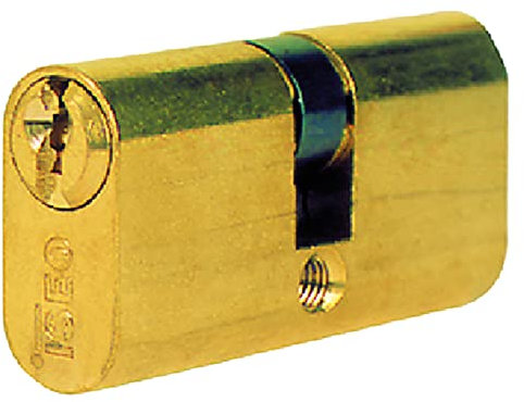 Mezzo Cilindro Per Serratura 'Gira'. In Ottone A Finitura Nichelata Lucida. Tipo Profilato. Con Tre Chiavi.