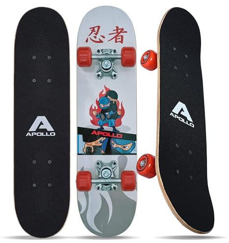 Apollo Skateboard – Ninja – barnskateboard 61 cm, ABEC 3