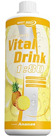 Best Body Nutrition Low Carb Vital Drink 1 Liter Flasche, Ananas