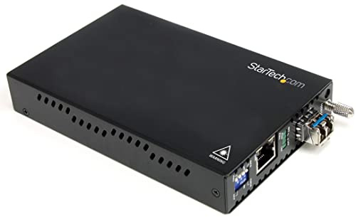 StarTech Convertisseur Fibre Multimode LC, GbE, 550m, 850nm (ET91000LC2) | Media, Cuivre RJ45 vers fibre, SFP inclus, Boitier acier, Montage mural, VLAN