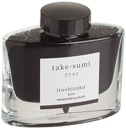 Pilot Iroshizuku 69224 Füllfederhalter-Tinte, Take-Sumi, Bambuskohle (schwarz), 50 ml Flasche