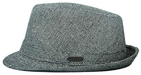 Heritage Traditions Herringbone Tweed Trilby Hat (S/M, Black)