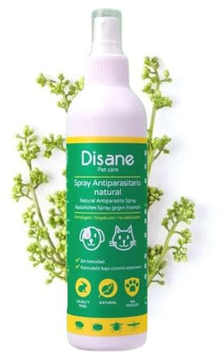 DISANE Spray Antiparasitario para Perros Natural |250 ml| Protección Antipulgas | Repelente de Insectos y Parásitos: Pulgas, Garrapatas y Mosquitos (Leishmaniasis)| Sin Toxicidad para el Perro