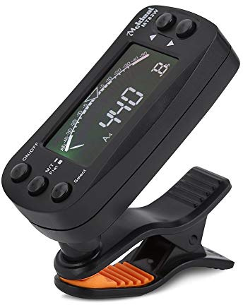 Bnineteenteam Gitarren-Tuner Clip On,2 in 1 Gitarren-Tuner Metronom für Gitarren-Bass-Violinen-Ukulele Musikinstrumentenzubehör