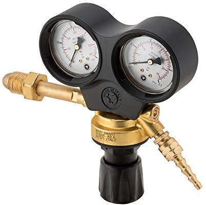 RIDUTTORE DI PRESSIONE ACETILENE MAXYSMART FV241253.03DD OXYTURBO PER BOMBOLE RICARICABILI PRESSIONE BOMBOLA MAX 25 BAR USCITA 3/8 CON GHIERA PER SALDATURA BIGAS OSSIGENO/ACETILENE