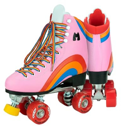 Moxi Rainbow Rider Beginner Quad Roller Skates - Recreational Outdoor High Top Roller Skates in Multiple Colours for All Ages