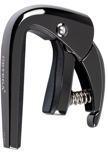 Ortega Guitars Kapodaster Flach - Zink-Legierung Schwarz (TNCAPO-BCR) | Musikinstrument Zubehör, für Gitarre