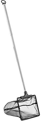 Lpraer Aquarium Fish Net 3.2 x 4 With Extendable 7.4-16.3 Telescopic Stainless Steel Long Handle Fine Mesh for Fish Tank
