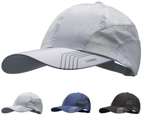 Mesh Quick Dry Baseball Cap Unstructured Breathable Summer Sun Protection Cap Unisex Outdoor Sports Hat with Adjustable Buckle Soft Brim Peaked Hat Lightweight Running Headwear for Outdoor Activities