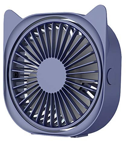 Washranp Mini Portable Desktop Fan Cat Ears Air Cooler USB Powered Fan for Kids Women Men Home Office Camping and Travelling Blue
