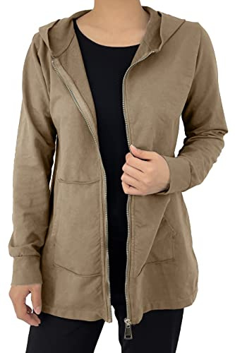 JOPHY & CO. Felpa Donna Lungo con Cappuccio, Cerniera e Tasche (cod. 9047)
