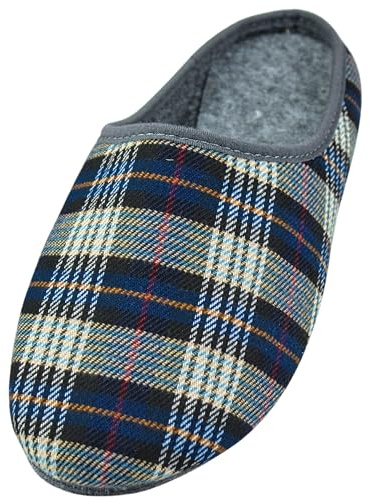 APREGGIO Pantoufles Homme Feutre – Chaussons Confortables avec Semelle Solide – Feutre Gris – Taille 43