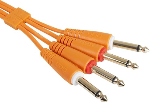 UDG Câble Audio Set 1/4'' Jack - 1/4'' Orange Droit 1,5m