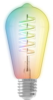 CALEX - Smart Light Bulb E27, WiFi LED ST64 Bulb, RGB, App and Works with Amazon Alexa and Google Home, 4.9W