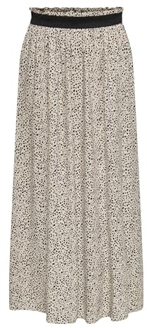 Only Onlvenedig AOP Life WVN Noos Rock - Falda Larga para Mujer, Silver Mink/AOP:Lina Small Leo, S