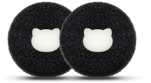 BUTIYO Makeup Brush Cleaner for Powder, Eyeshadow, Blush & Contouring Brushes - 2 Reusable Sponges - Black