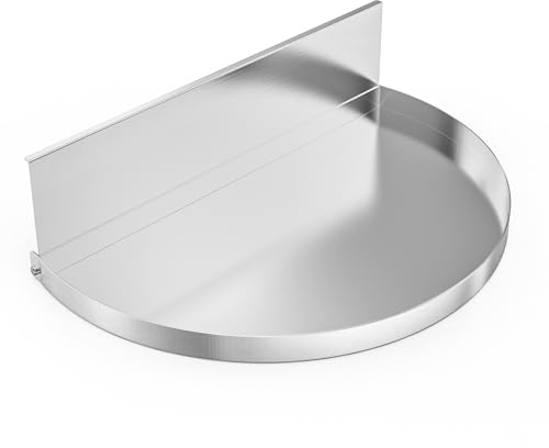 Onlyfire - Bandeja de goteo desmontable de acero inoxidable para parrillas Weber de 22 pulgadas, bandeja de grasa con divisor de carbón extraíble, semicircular