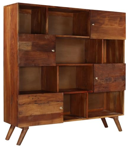 HETFTJN Highboard, Aufbewahrungsschrank Eckschrank Mehrzweckschrank Besenschrank Geeignet für Dorm Entrance Schlafzimmer Flur Altholz Massiv 150x40x152 cm
