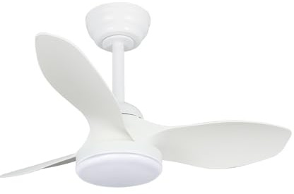 wonderlamp - Ventilador de techo pequeño ø 80cm LED Cavil Mini S Blanco, Intensidad de luz regulable con mando