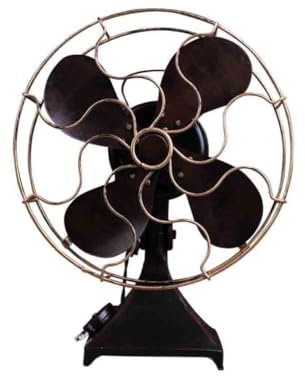 Yardenfun Ventilatore Vintage in Ferro Da Tavolo, Decorazione Rustica Finitura Anticata, Ornamento Per Casa e Camera Da Letto, Accessorio Fotografico Base Quadrata