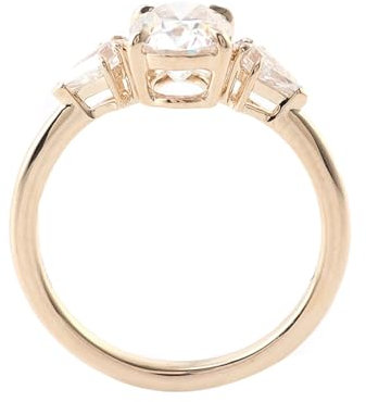 Epinki Echte Goldschmuck, 18K 750 Gelbgold Ringe, Klassiker Verlobungsring mit Oval 3ct Moissanit, Au750 Gold Freundschaftsringe Bandringe Gr.54 (17.2)