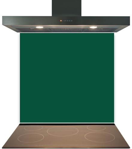 Emerald Green Glass Kitchen Splashback 60x60cm – 6mm Toughened Heat-Resistant Glass, Polished Edges, Easy-Clean Hob & Cooker Splashback