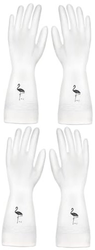 KOMBIUDA 2pcs Flamingo Pattern Cleaning Gloves Kitchen Gloves Protective Design Home Kitchen Use
