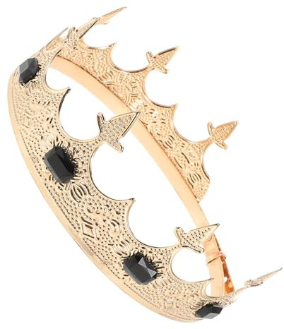 FRCOLOR Krone Haarschmuck Kopfbedeckungen Aus Strass Krone Der Brautjungfern Braut Kopfschmuck Königskrone Gotische Diademe Strass-diadem-ballkrone Tiara-krone Braut-tiara Black Legierung