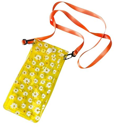 TotePrint 6-teilige Handytasche mit Gänseblümchendruck, Knöpfen und abnehmbarem Schultergurt, für Männer und Frauen geeignet