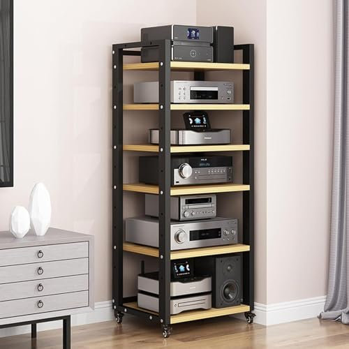 7/6/5-stufiger AV-Medienständer, CD-Player-Ständer, Heim-Stereo-Rack-System mit höhenverstellbarem Regal, robuster Eck-TV-Ständer, Audio-/Video-Komponentenschrank für Verstärker/Player/TV-Zu