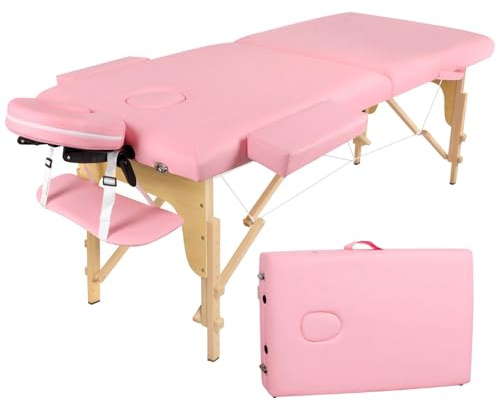 Eccellensedie Massage Table Portable Beauty Bed: 2-Zone Foldable Lash Beds for Spa & Tattoo & Physical Therapy & Waxing
