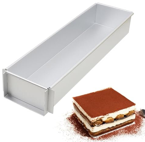 Generisch Molde para tartas de Tiramisus, molde rectangular antiadherente para tartas de queso desmontable de aleación de aluminio, molde de mousse