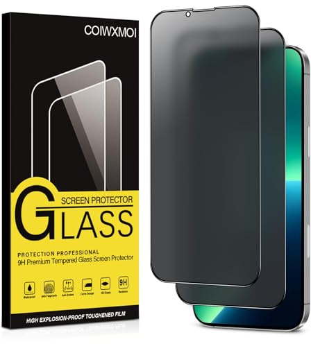 Coiwxmoi Matt Sichtschutz Panzer Schutz Glas für iPhone 13 Pro Max/iPhone 14 plus,Matte Anti-Spähen Sichtschutzfolie 9H Härte HD Anti-Spy Schutzfolie Blendschutz Anti-Fingerabdruck Kratzfest,2 Stück