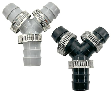 2Set Y-Type Hose connectors, Plastic Hose connectors with 6 Hose Clamps for dishwashers and Washing Machines