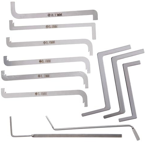 11 chiavi di tensione per grimaldelli, set di grimaldelli da fabbro, asta di spinta per fabbro, chiave di tensione per serraggio, strumento universale essenziale per tornitura