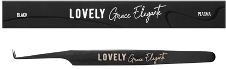 LOVELY Grace elegant ögonfranspincett för ögonfransförlängning 90° 5 mm – kort fin pincett i rostfritt stål för volymfack 1D-10D – perfekt för djupa ögon och krävande lash-mönster
