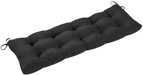 Deckchair Cushion Outdoor Garden Bench Cushion Solid Color Thicken Sun Chair High Back Cushion Non-slip Tatami Sofa Stool Cushion Deck Chair Cushion Outdoor Cushions For Chairs(Black,110x50x8cm)