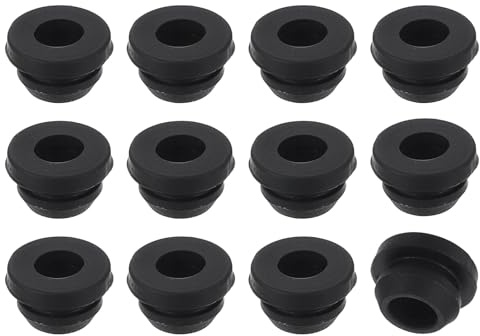 QUARKZMAN 12 Pezzi Passacavo Gomma, Diametro Montaggio 9mm, ID 6,2mm Tappo per Foro Firewall Scatto Gommini Passacavo Anti-Graffio per Cavi Elettrici Cablaggio Scatola Elettrica, Nero