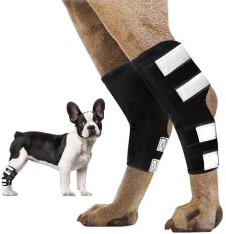 CUVZORA Hinterbeinbandage für Hunde 2 Einheiten mit Reflektierenden Riemen, Hundebandagen zur Wundheilung bei Verletzungen und Verstauchungen, für Leckschutz Hund Hinterbein Gelenktabletten,XL