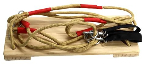Altalena in legno per esterni, resistente altalena per bambini con corda regolabile, robusta attrezzatura da gioco in legno per bambini, altalena ad alta capacità per giardini e parchi giochi