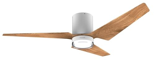 Cecotec Ventilador de Techo 25W EnergySilence Aero 5330 JellyFrisbee White | Motor DC, 132cm, LED 3 Tonalidades, Mando a Distancia, 6 Velocidades, Temporizador 8h, 3 Aspas, Aro Acrílico